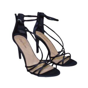 Zigi Soho Blaker Black Strappy Stiletto Heels Size 8 Ankle Strap Sandals